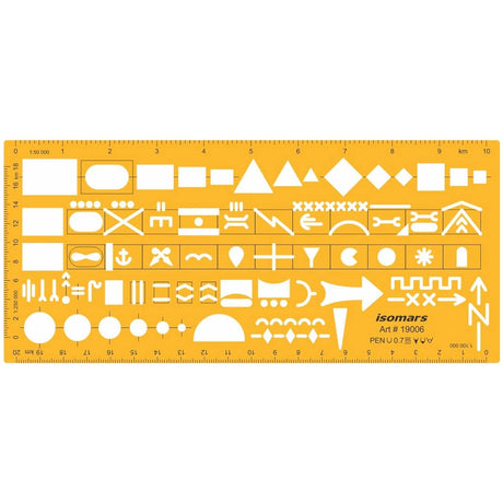 Isomars Technical Drawing Template, Military Symbols and Mapping Stencil - Isomars