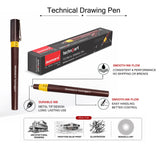 Isomars Technoart Fineliner Pen 0.3mm with Waterproof Black Ink Set - Isomars