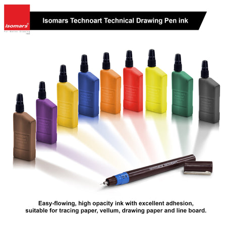 Isomars Technoart Technical Drawing Ink Combo (Set of 9) - Isomars