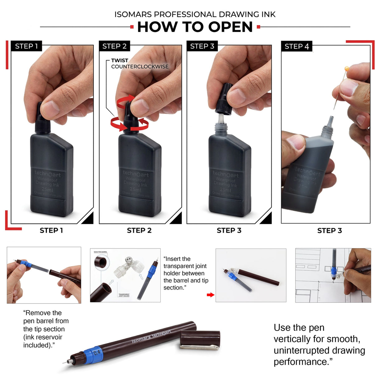 Isomars Technoart Technical Drawing Ink Combo (Set of 9) - Isomars