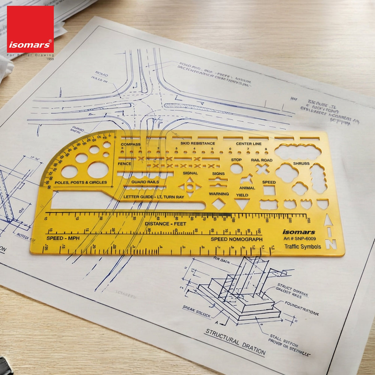 Isomars Traffic Symbol Template for Road & Civil Engineering Drawing - Isomars