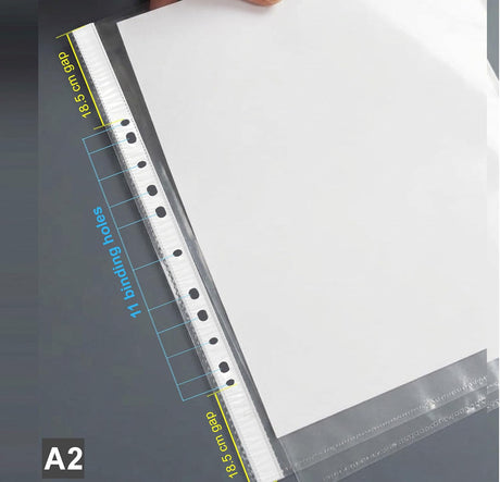 Isomars Transparent Document Sleeves Set of 12 - A2 Size - Isomars