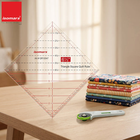 Isomars Triangle Square Quilt Ruler 6.5 Inch for Quilting - Isomars