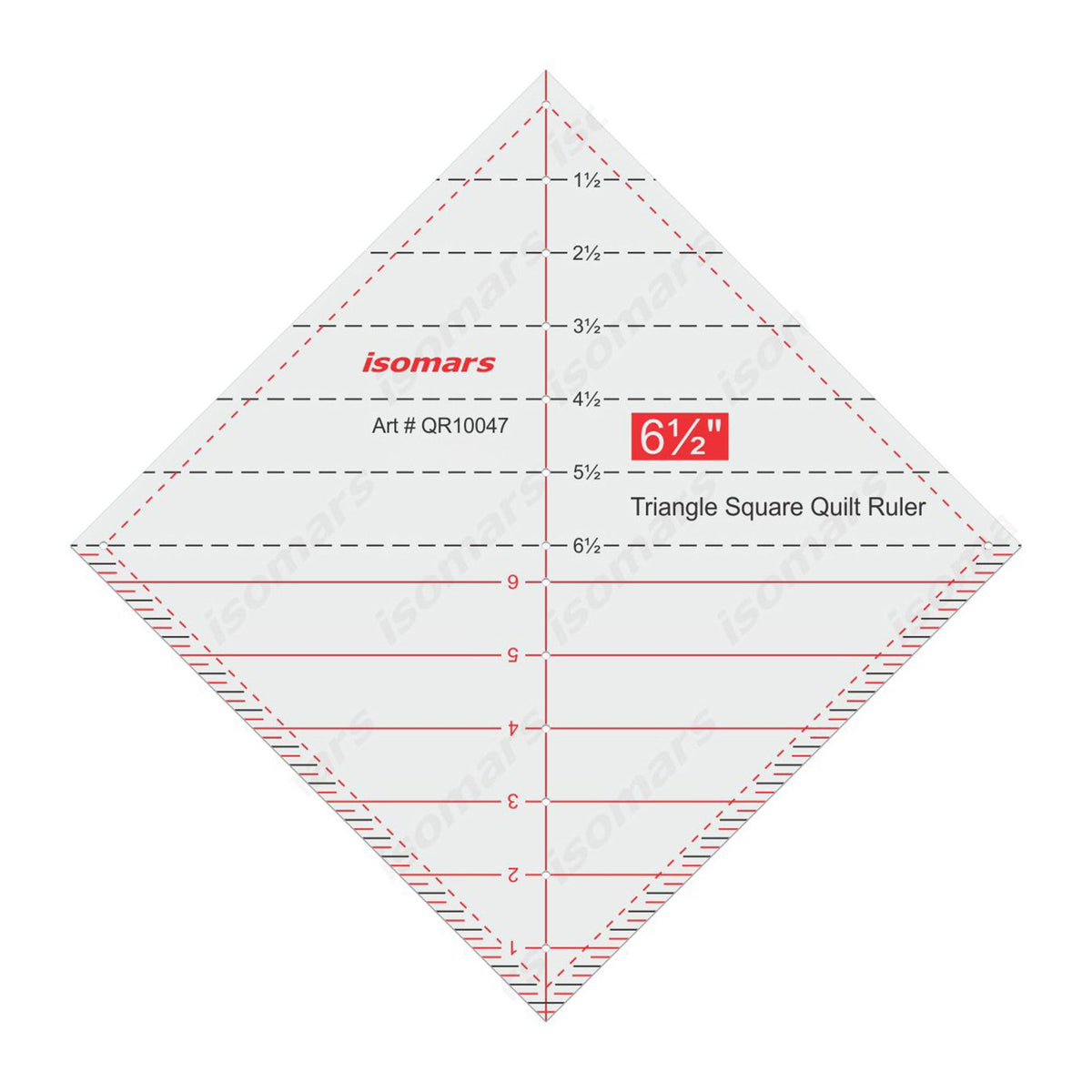 Isomars Triangle Square Quilt Ruler 6.5 Inch for Quilting - Isomars