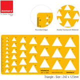 Isomars Triangle Template Drawing Stencil | Precision Geometric Triangle Drafting Template with Multiple Sizes | Technical Drawing Tool for Architects, Engineers, Designers, Artists & Students - Isomars