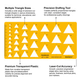 Isomars Triangle Template Drawing Stencil | Precision Geometric Triangle Drafting Template with Multiple Sizes | Technical Drawing Tool for Architects, Engineers, Designers, Artists & Students - Isomars