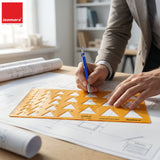 Isomars Triangle Template Drawing Stencil | Precision Geometric Triangle Drafting Template with Multiple Sizes | Technical Drawing Tool for Architects, Engineers, Designers, Artists & Students - Isomars