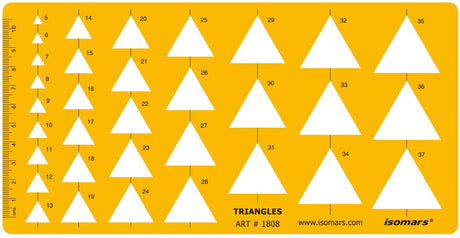 Isomars Triangle Template Drawing Stencil | Precision Geometric Triangle Drafting Template with Multiple Sizes | Technical Drawing Tool for Architects, Engineers, Designers, Artists & Students - Isomars