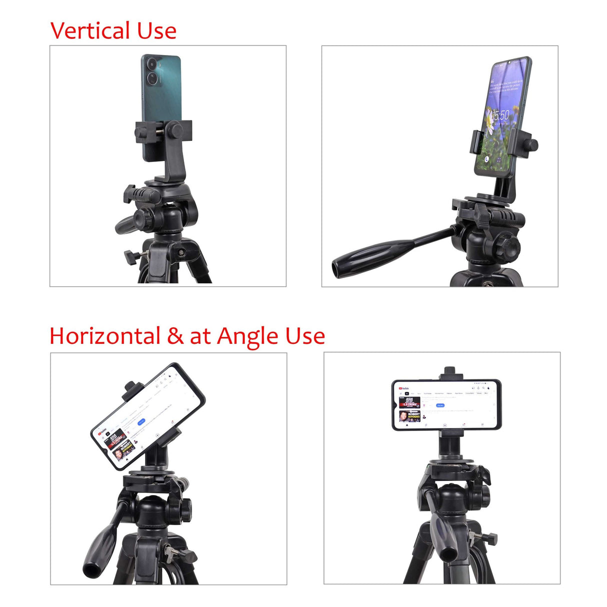 Isomars Tripod Mobile Holder Adjustable- for Smartphones & iPhones (Black) with 360° Rotational Working Angles & Adjustable Angles Use The Knob to Attach/Detach Mobile Phones - Isomars