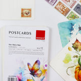 Isomars Watercolour Postcards 10x15cm, 300 GSM, Pack of 12 - Isomars