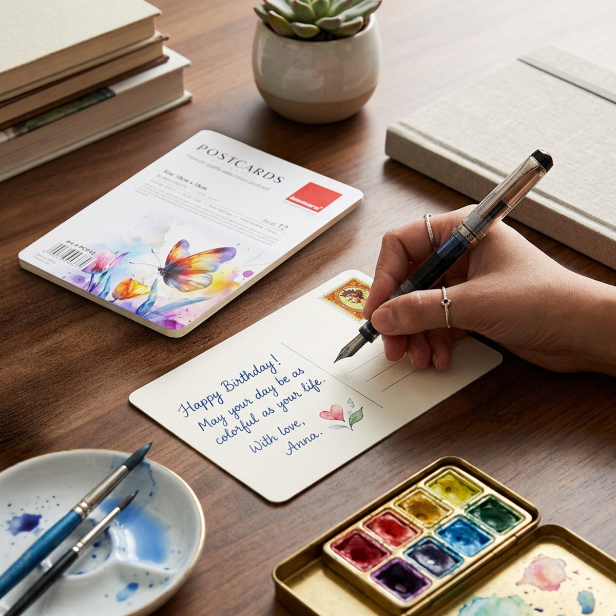 Isomars Watercolour Postcards 10x15cm, 300 GSM, Pack of 12 - Isomars