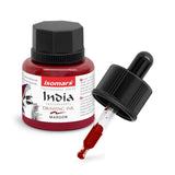 Isomars Waterproof Drawing Ink with Dropper 35ml | Maroon India Ink for Calligraphy, Art, Technical Drawing & Illustration | Quick Dry, Fade Resistant, Permanent Pigmented Ink - Isomars