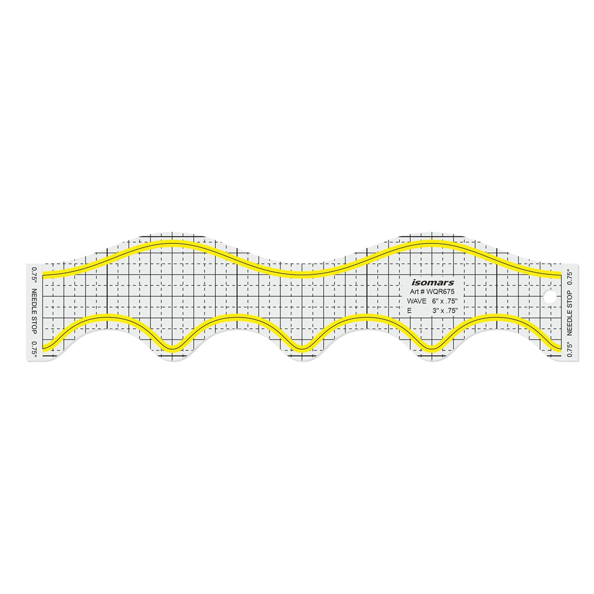 Isomars Wave Quilting Ruler 12.75 x 3 Inch Acrylic Sewing Template - Isomars