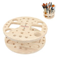 Isomars Wooden Art Tools - (Round) Brush Stand, Brush Organiser for all kind of paint brush handles and other drawing instruments (WITHOUT BRUSHES) - Isomars