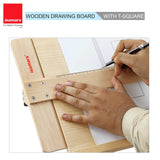 Isomars Wooden Board 18.5" x 25.5" With T-Square Combo - Drawing & Drafting Board & T-Scale for Architecture and Engineering (A2) - Isomars