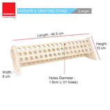 Isomars Wooden Marker, Crayon & Pen Stand – 51-Hole Organizer Rack (46 x 8 cm) – Ideal for Artists, Students & Hobbyists - Isomars