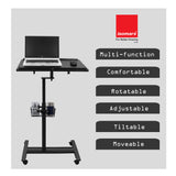 Isomars Multipurpose Laptop Table Hospital Table Study Desk, Caster Lockable Wheels, & Height Adjustable for Breakfast Table, Work from Home & Online Classes (Table Top - 24'' x 16'')