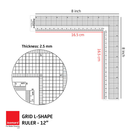 L Grid - Ruler 8" - Isomars
