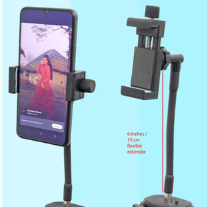 Isomars Tripod Mobile Holder Adjustable- for Smartphones & iPhones with 360° Rotational Working Angles (6 Inches (Knob Style))