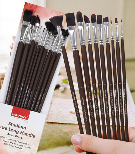 Isomars Professional Artist Brushes For Acrylic Oil Watercolor And Texture Painting