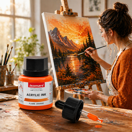 mixed media orange ink for artists