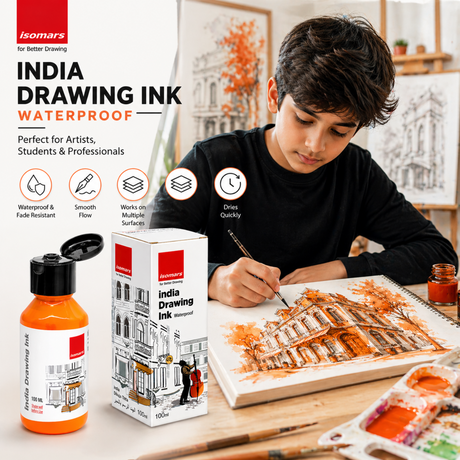 orange waterproof drawing ink 100ml