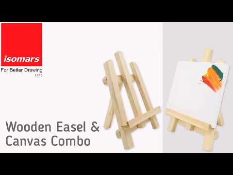 Set of Wooden Easel and Canvas - Display Stand and Painting Board Combo