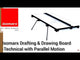 Isomars Professional drafting board with parallel ruler, foldable stand & carry handle for precise technical drawing