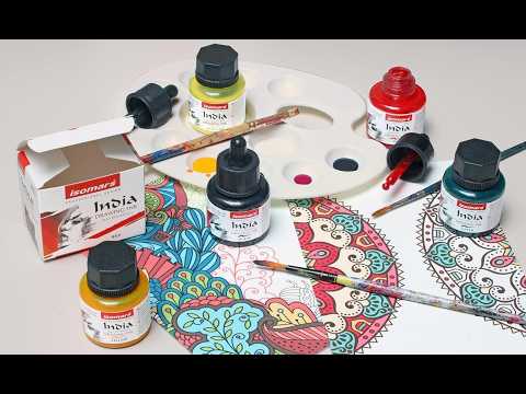Isomars Bamboo Dip Pen with 35ml India Drawing Ink for Lettering & Art