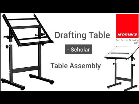 Drawing Table With White Laminated Parallel Ruler Board (25.5"x35")