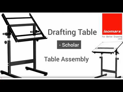 Isomars Drawing & Drafting Table - Scholar | with A1 25.5x35 Inch Size Black Laminated Board | Adjustable Height & Angle