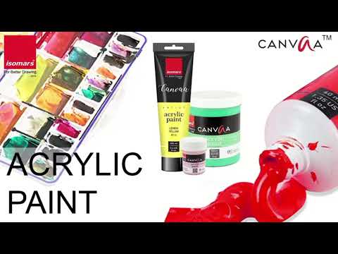 Isomars Canvaa Acrylic Paint Set of 6 x 40ml Artist Acrylic Colours