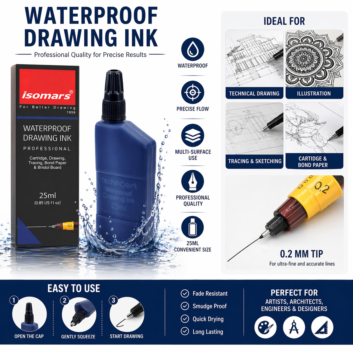 rapidograph blue ink for architects