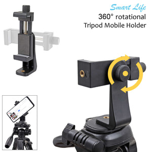 Isomars Tripod Mobile Holder Adjustable- for Smartphones & iPhones (Black) with 360° Rotational Working Angles & Adjustable Angles Use The Knob to Attach/Detach Mobile Phones