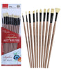 Saphire Professional Paint Brush Set of 10 | Mixed Long Handle Hog Hair Artist Brushes for Acrylic & Oil Painting | Filbert, Fan, Angular, Flat, Round, Deer Foot, Dagger, Cat’s Tongue Canvas Brush Set - Isomars