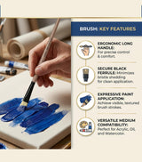 Saphire Professional Paint Brush Set of 10 | Mixed Long Handle Hog Hair Artist Brushes for Acrylic & Oil Painting | Filbert, Fan, Angular, Flat, Round, Deer Foot, Dagger, Cat’s Tongue Canvas Brush Set - Isomars