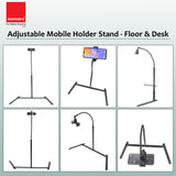 Isomars Mobile Stand | Overhead Smartphone Stand for Capturing Photos, Videos | Ideal for Online Teaching, Studios, Home, Binge Watch, Meetings, Recording Activities etc.