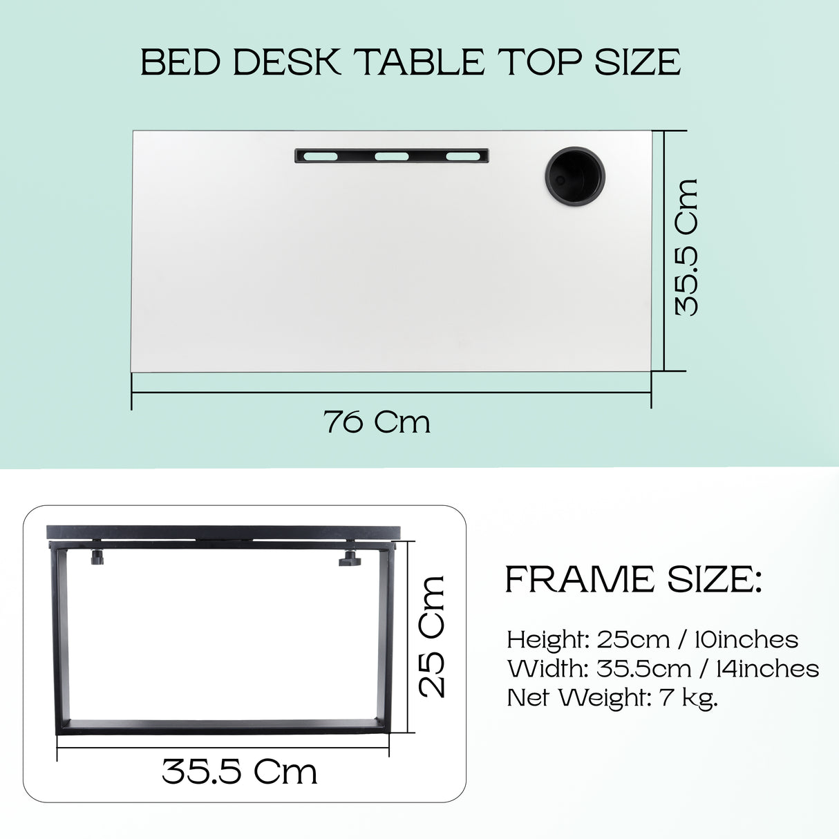 Isomars Bed Desk/Floor Desk Laptop Study Table for Work from Home, Online Classes, Card Games and Kid's Activities (White)