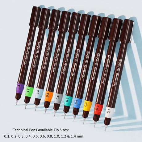 Technoart Technical Drawing Pen and Ink Combo set - Isomars