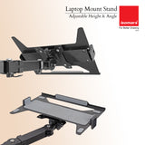 Isomars Laptop Mount Stand - Adjustable Height & Angles. Suitable for Laptop Size from 12 inches to 17 inches (30cm to 43cm).