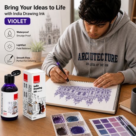 violet waterproof drawing ink 100ml 2