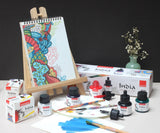 Waterproof Drawing Ink Set of 6 (35ml Each) with Dropper | Artist Ink for Calligraphy, Illustration, Airbrush & Technical Drawing - Isomars