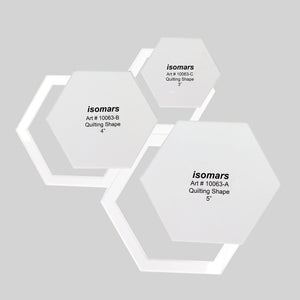 Isomars Regular Hexagon Quilting Patchwork Shape Scale Template Set of 3 Pcs