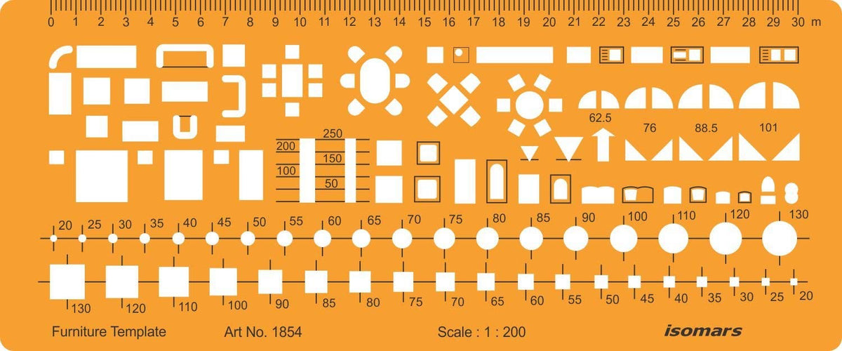 1:200 Scale Architectural Furniture Template - Isomars