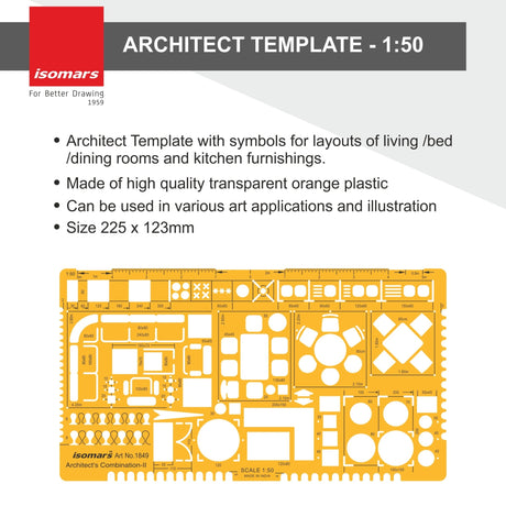 1:50 Scale Architectural Furniture Template - Isomars