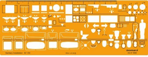 Metric 1:50 Scale Architectural Template