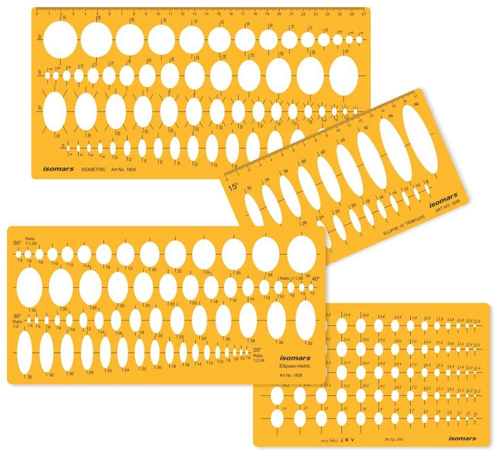 Ellipses Templates Combo (Set of 4) - Isomars