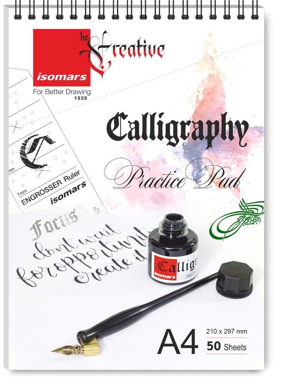 Calligraphy Practice Pad A4 with Calligraphy Engroser Stencil