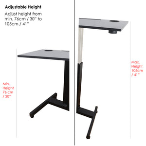 Isomars Airlift Made in India Multipurpose Height Adjustable 'SIT & Stand Laptop Table' with Foot Lever for Breakfast, Online Classes, Other Activities with Large Table Top (Black)