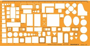 Isomars Architectural Drawing Template Stencil (1:50 Scale)